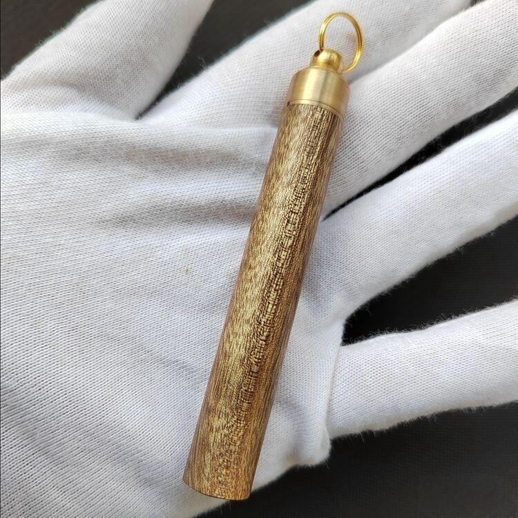 听雨轩 （十二）精品木雕 核雕 便携金丝楠木牙签筒