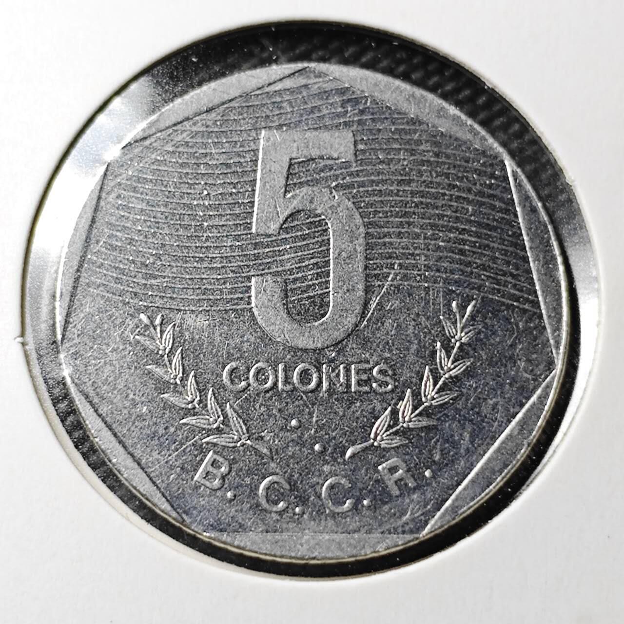 KK钱币收藏小铺  第360场  2月预留时间 周末发货 哥斯达黎加5科朗 