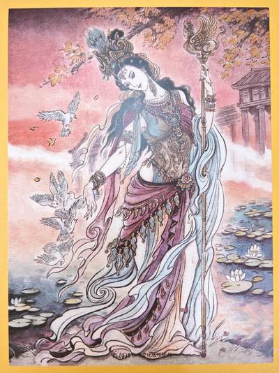 趣卡卡拍No.18期（无佣金免手续费，分享成交有奖） - 【A4装饰画】乐卡文化-郭京辉 西游手记 a4复刻装饰画-不二猿 女儿国国王