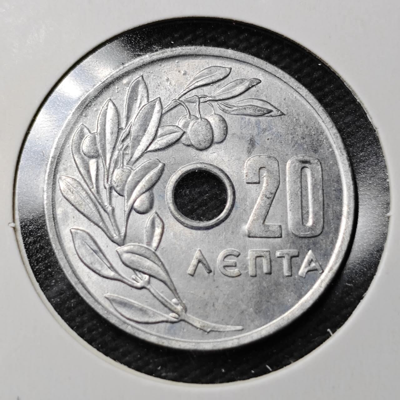 KK钱币收藏小铺  第360场  2月预留时间 周末发货  1969希腊20德拉克马 好品