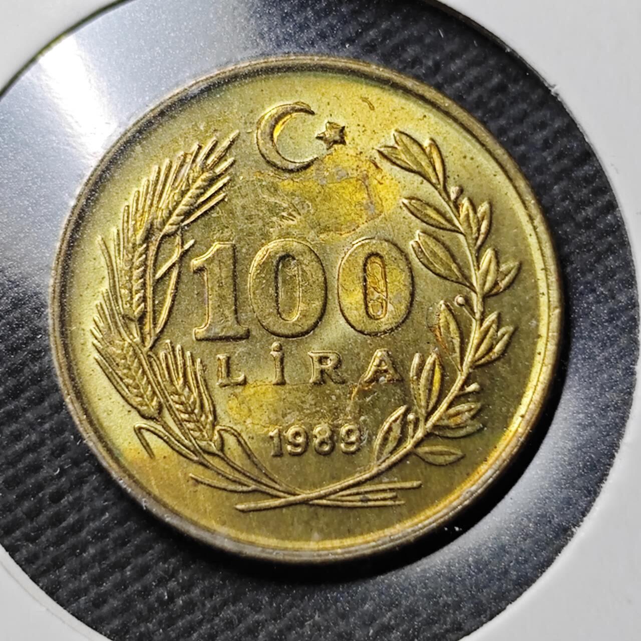 KK钱币收藏小铺  第360场  2月预留时间 周末发货  1989土耳其100里拉