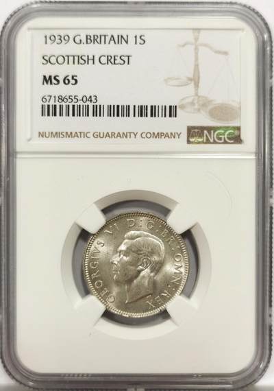 博洋堂世界钱币拍卖第144期（全场包邮） - NGC MS65 英国1939年乔治六世1先令银币