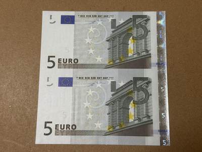 【礼羽收藏】🌏世界钱币拍卖第108期 - 02版一签5欧元两连体unc品相