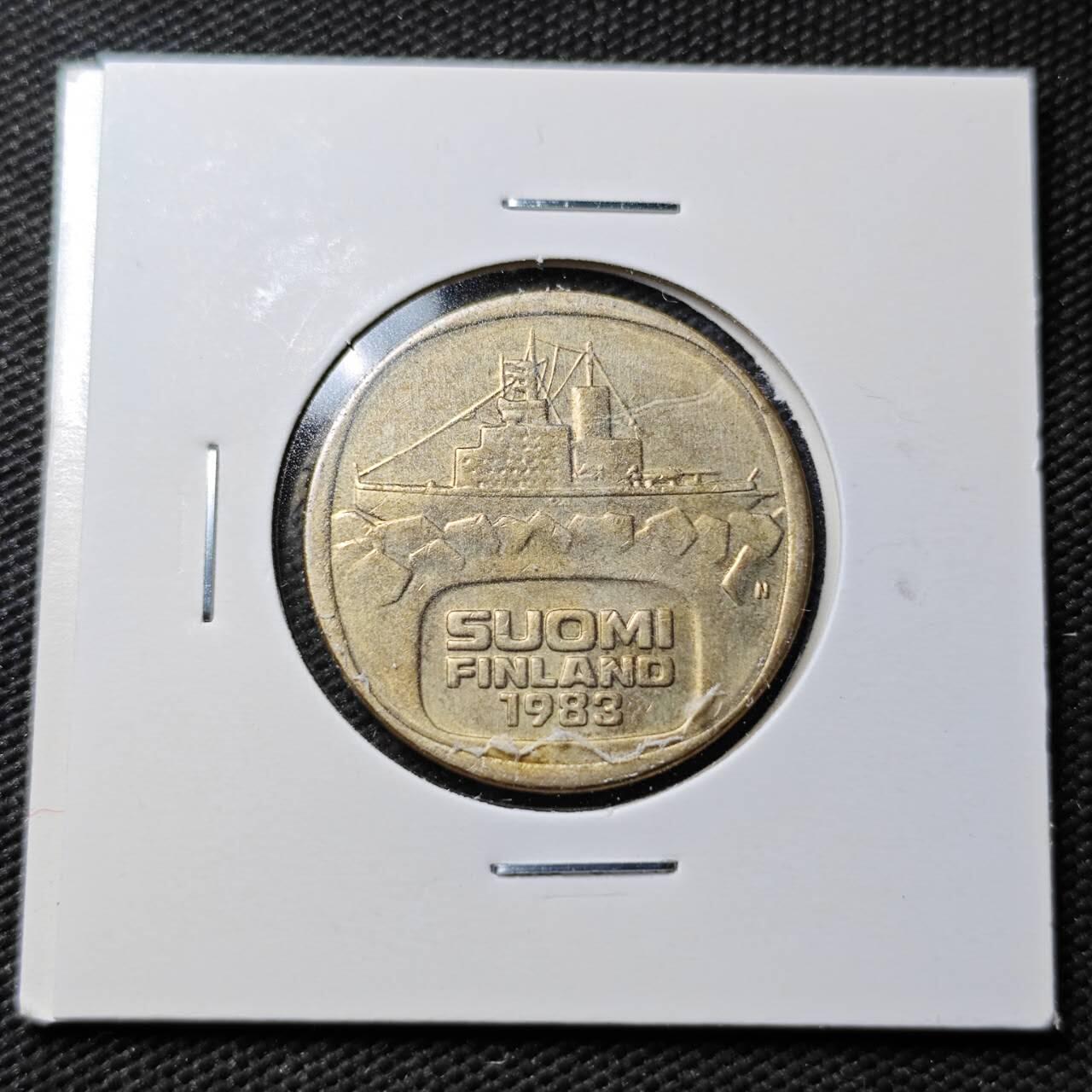 KK钱币收藏小铺  第360场  2月预留时间 周末发货  1983芬兰5马克破冰船