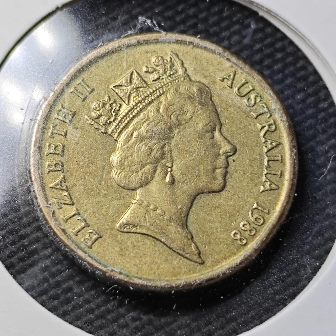 KK钱币收藏小铺  第360场  2月预留时间 周末发货  1988澳大利亚土著人2元