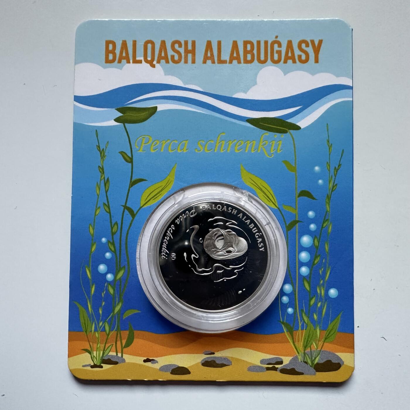 🌹外币初藏🌹🐯2025年第121场  每周二四六晚8️⃣点 哈萨克纪念币 哈萨克斯坦2023年巴尔喀什鲈鱼200坚戈纪念币 发行量2万枚 精制币 镭射工艺 阳光下鱼鳞部分变幻五彩