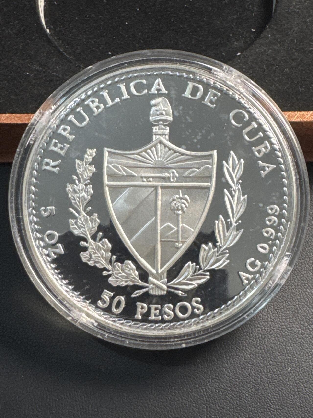 ❤️【币观天下】❤️ 第329期钱币拍卖- 2025.10.31周五晚上6点半场-长期征集拍品 古巴1994年海洋动物蝠鲼彩色精制银币155.5克发行量2500枚