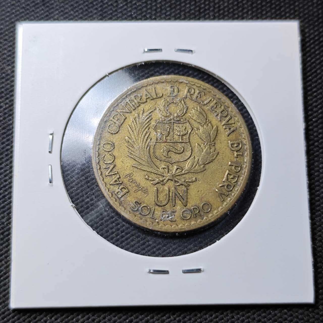 KK钱币收藏小铺  第360场  2月预留时间 周末发货  1965秘鲁利马造币厂1索尔纪念币