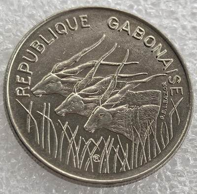 外国优质纪念币银币，周六晚上九点倒数截拍，满百包邮，可寄存半年，喜欢朋友微信扫描二维码可直接参拍 - 加蓬1975年三羊开泰100法郎