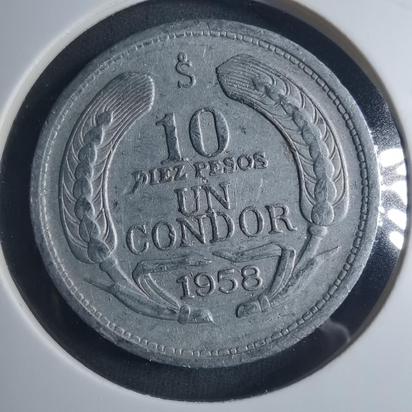 沼泽如烟--第885场 智利1958年10比索