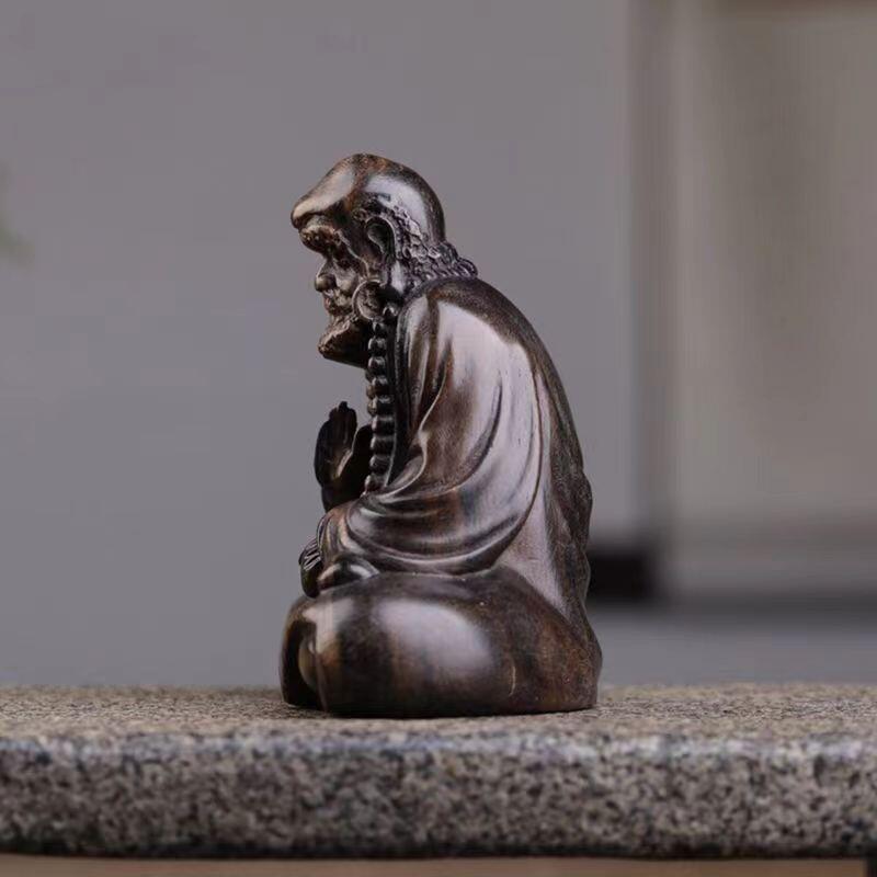 听雨轩 （十二）精品木雕 核雕 加里曼丹沉香木精工雕刻 达摩祖师摆件7-8cm