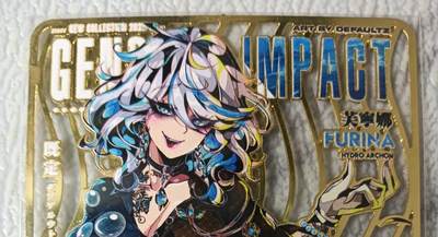 花开卡拍第45期（11月2号周日截拍，品控勿拍!!!拍品不寄存，运费5元，自制卡难免瑕疵，可能存在轻微撞角爆边等出厂瑕疵，品控介意勿拍！） - 芙宁娜 限定金属卡一张