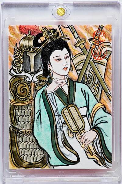 白泽拍卖卡牌手绘专场第27期 - 2025 卢艺丰手绘卡 孙尚香  卢艺丰背简绘 卡砖封装