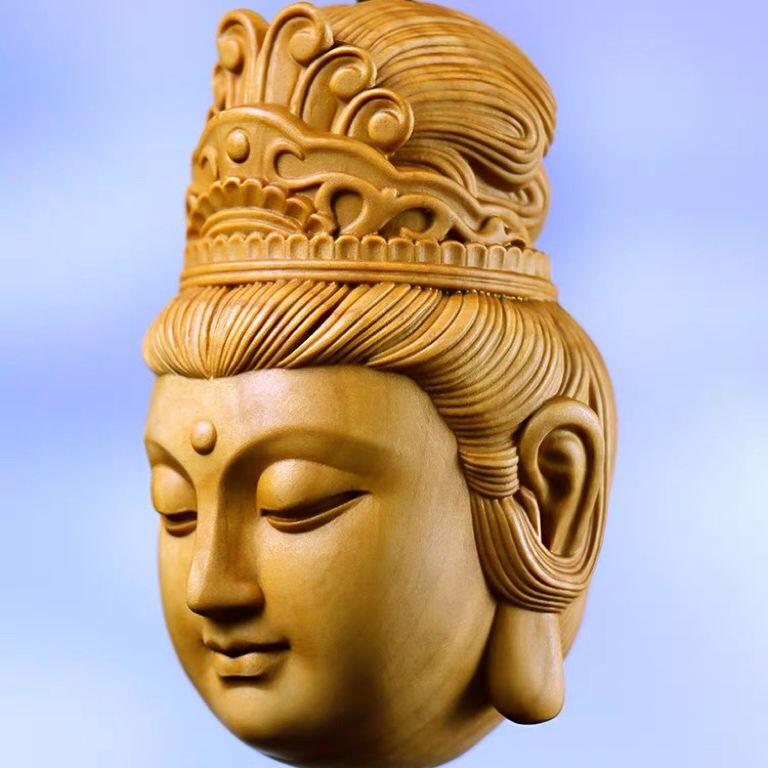 听雨轩 （十二）精品木雕 核雕 崖柏木雕观音手把件