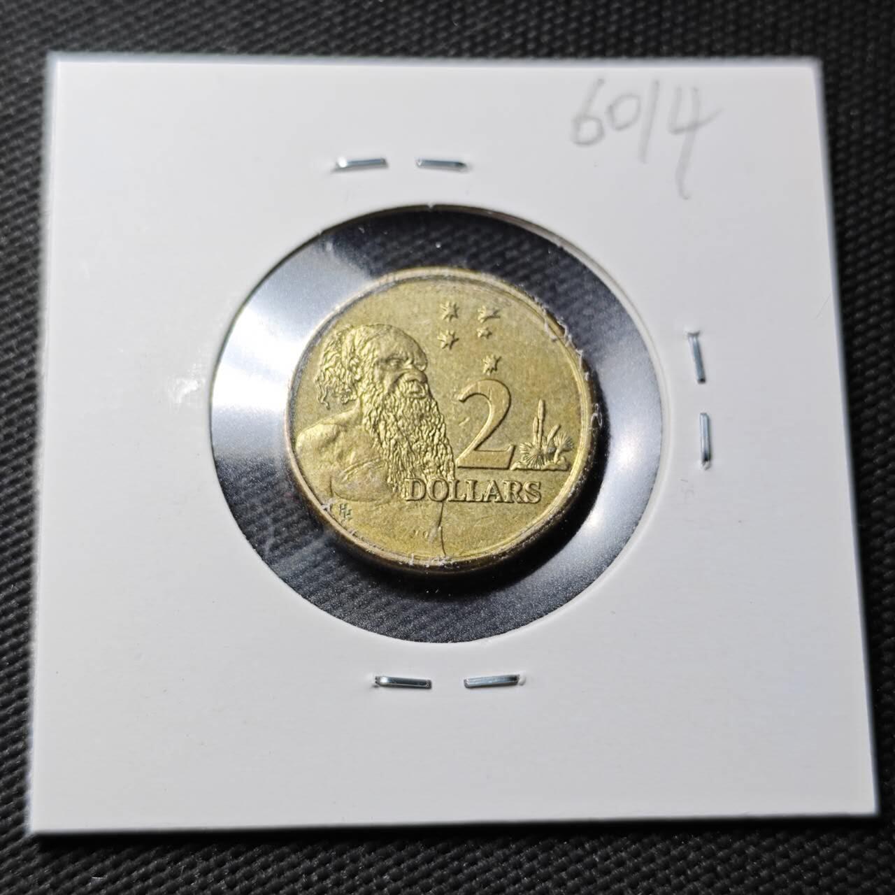 KK钱币收藏小铺  第360场  2月预留时间 周末发货  1988澳大利亚土著人2元