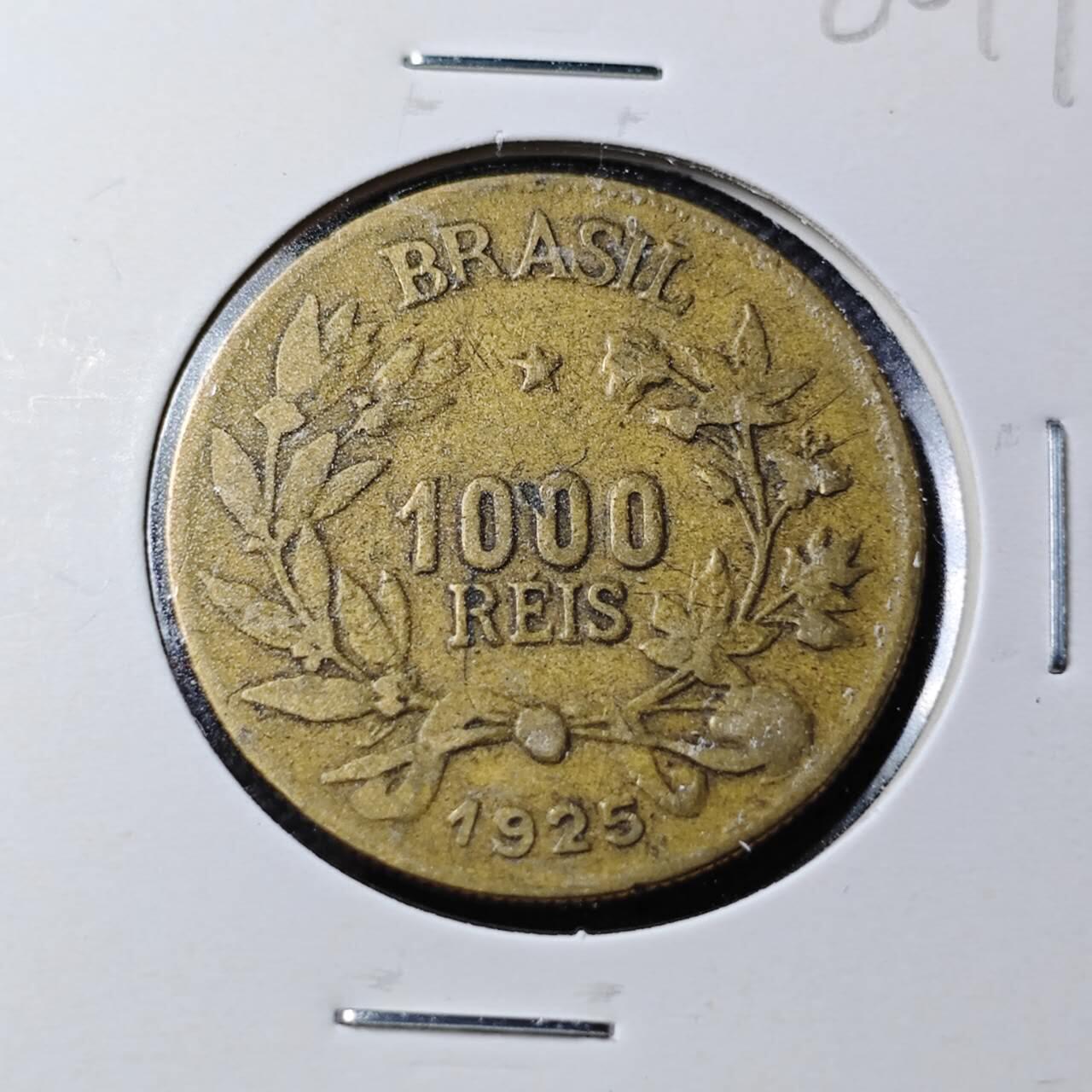 KK钱币收藏小铺  第360场  2月预留时间 周末发货  1925巴西1000瑞斯铜币