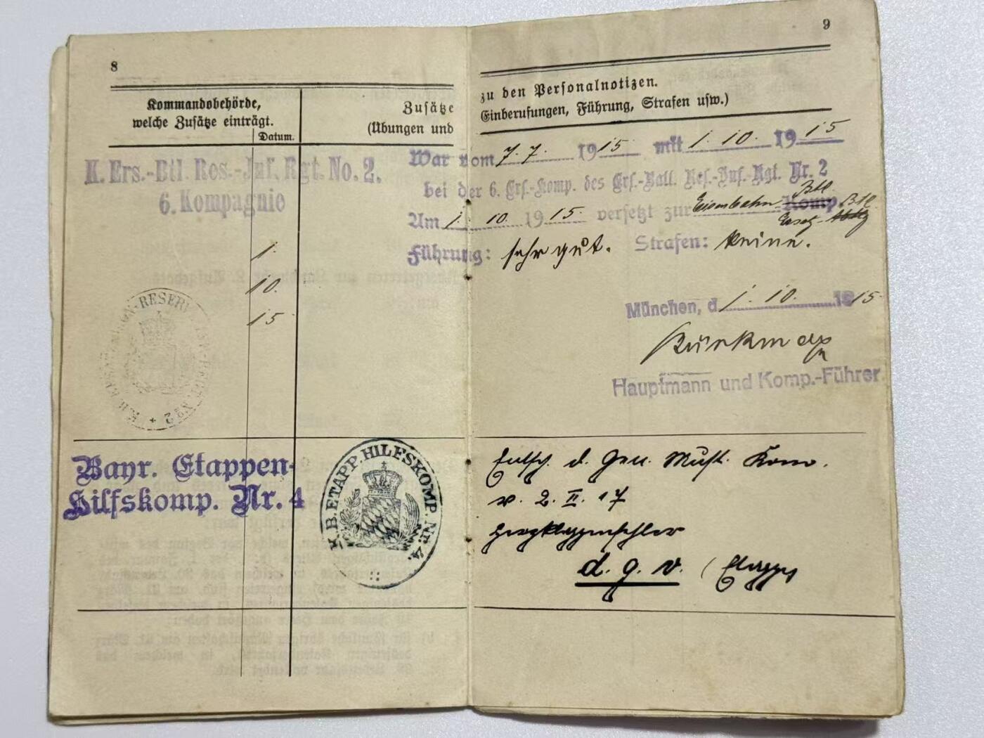 韵星假日精品2025秋季军品类拍卖会-- Rimey Holidays Boutique 2025 Autumn Militaria Sale 帝德铁十字定制盒收藏一组（包含镶嵌有二级铁十字勋章的定制盒一个、kag厂标二铁➕兴登堡奖章二联排一组、二级铁十字勋章纽扣迷你章一枚、巴伐利亚王国士兵证书一本、巴伐利亚王国路德维西国王纪念章一枚、巴伐利亚王国士兵cdv照片一张、一战爱国者之铁奖章、兴登堡元帅图像纪念品）本组藏品共8件