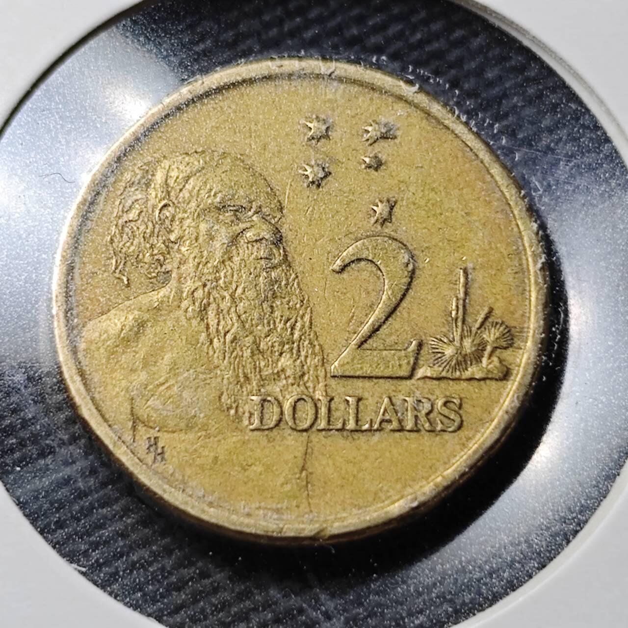 KK钱币收藏小铺  第360场  2月预留时间 周末发货  1988澳大利亚土著人2元