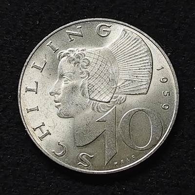 【全场包邮】纯粹捡漏拍472场（免费代拍第9场） - 奥地利1959年10先令银币