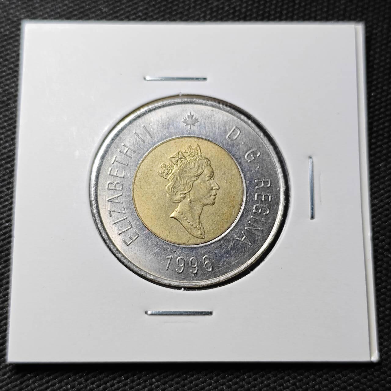 KK钱币收藏小铺  第360场  2月预留时间 周末发货 1996加拿大2元 