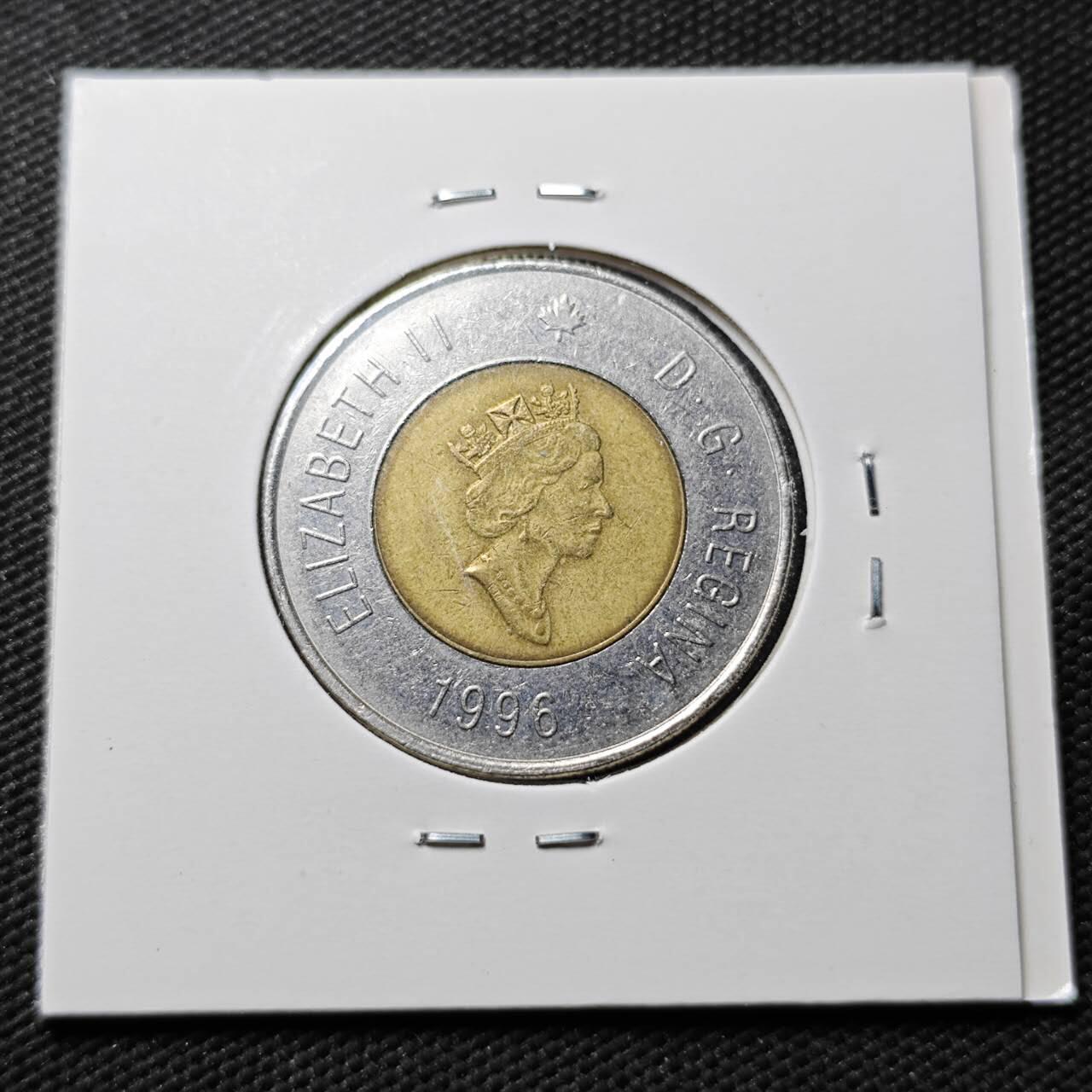 KK钱币收藏小铺  第360场  2月预留时间 周末发货  1996加拿大2元 