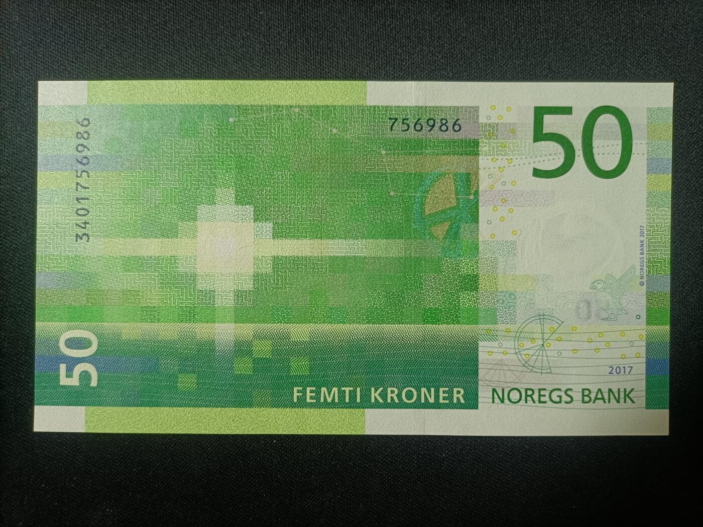 【游宝拍卖】乙巳蛇年82期  挪威-50克朗【2017年 全新UNC】