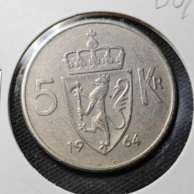 KK钱币收藏小铺  第360场  2月预留时间 周末发货 -  挪威5克朗