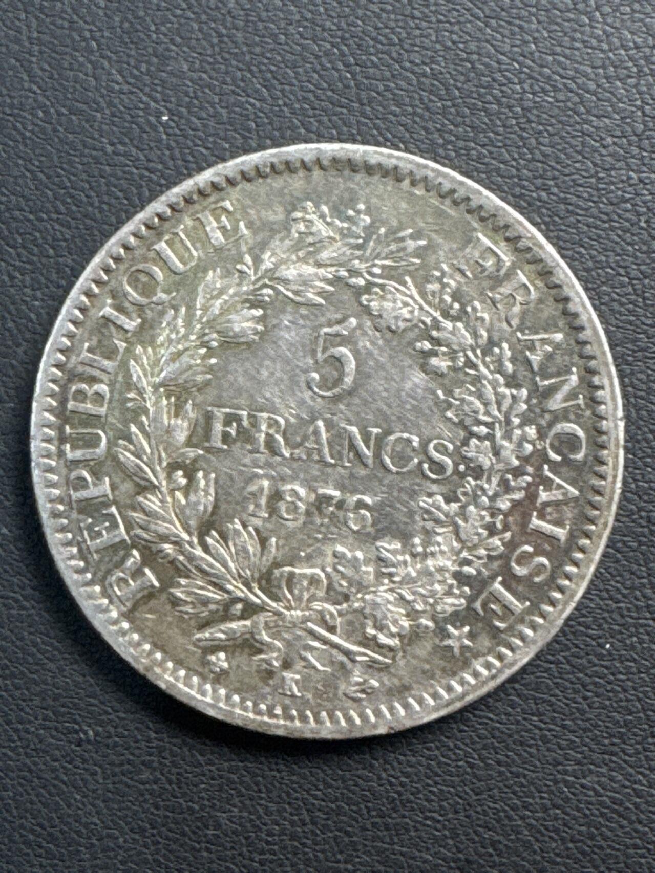 ❤️【币观天下】❤️ 第329期钱币拍卖- 2025.10.31周五晚上6点半场-长期征集拍品 法国5法郎大力神1876年银币