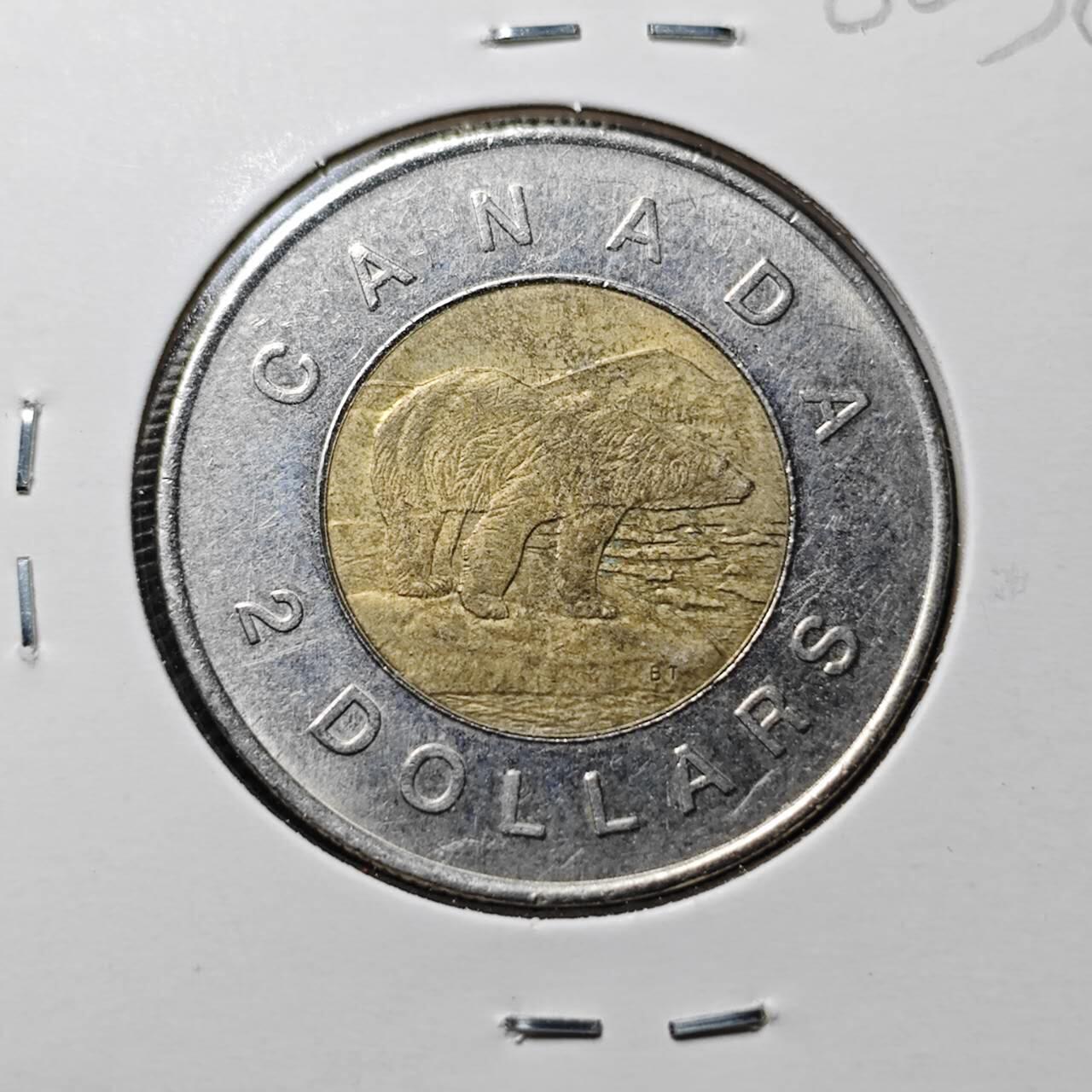 KK钱币收藏小铺  第360场  2月预留时间 周末发货 1996加拿大2元 