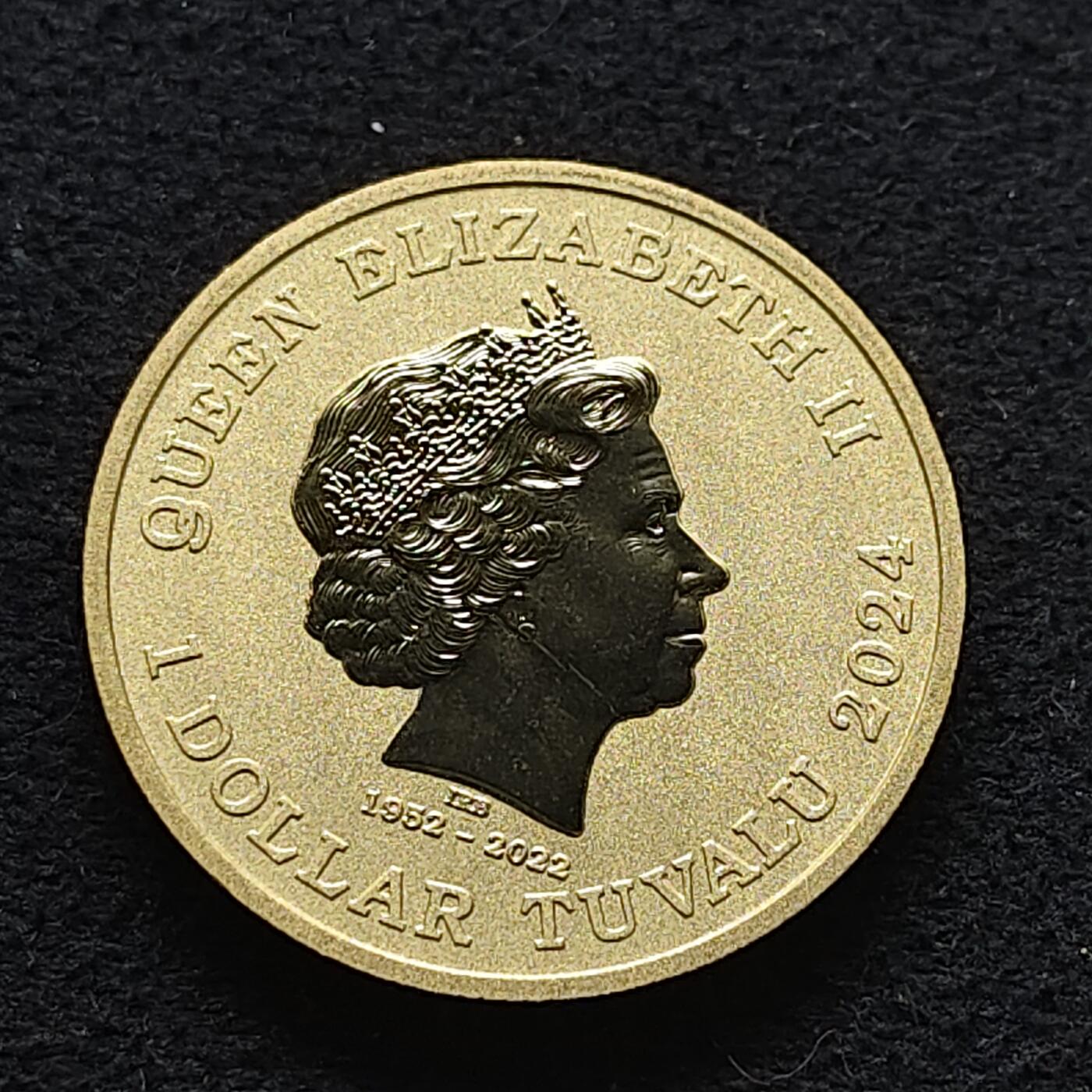 【全场包邮】纯粹捡漏拍473场（免费代拍第10场） 图瓦卢2024年1元生肖龙年彩色纪念币-含珀斯造币厂红包袋