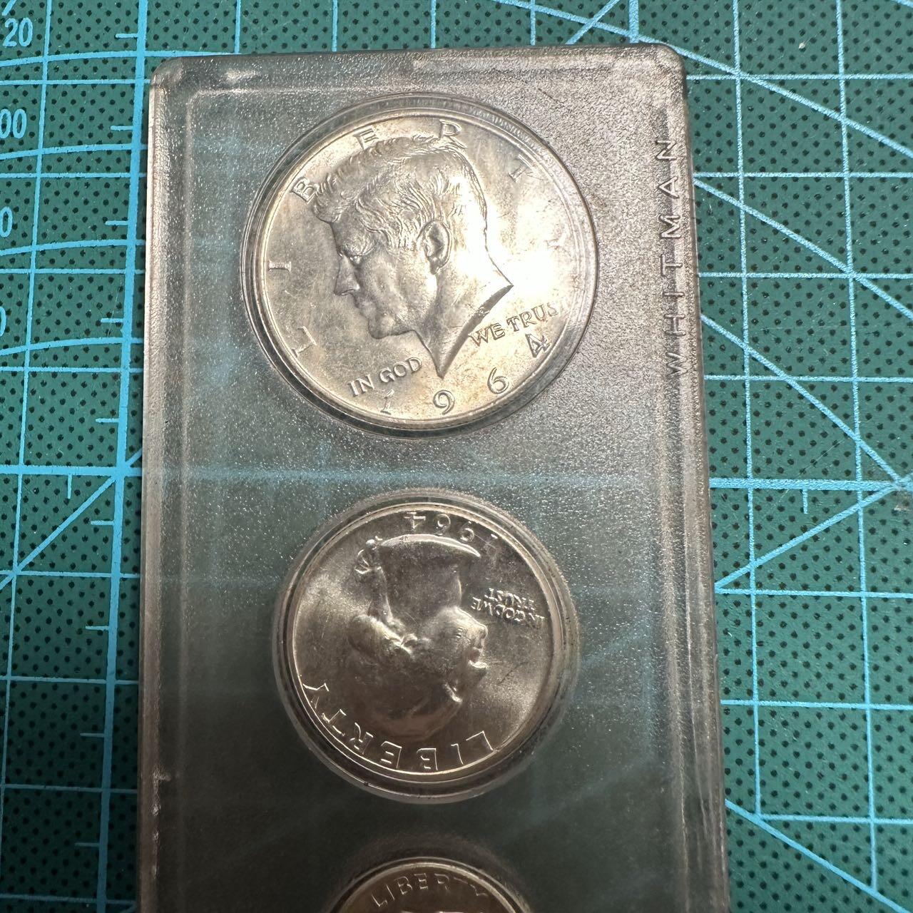 蒂克钱币-第54场 外国精品套币 银币专场 美国 套币5枚 肯尼迪 1964年高银版 90%银