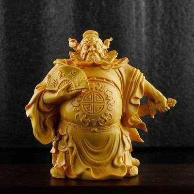 听雨轩 （十二）精品木雕 核雕 - 黄杨木雕 纳福钟馗手把件 8cm