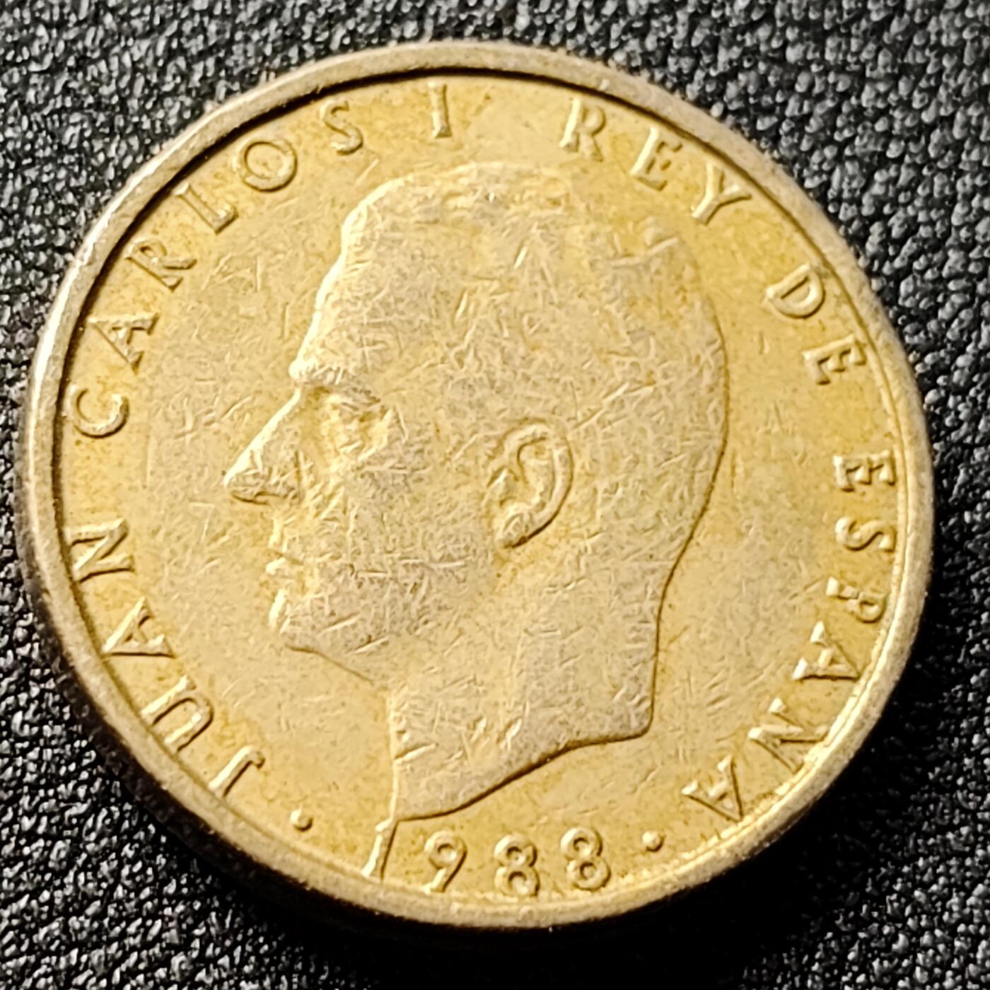 泉币菌-第119场-精品福利场 厚重 西班牙100比塞塔 双柱 卡洛斯一世国王 铜币 24.5mm 