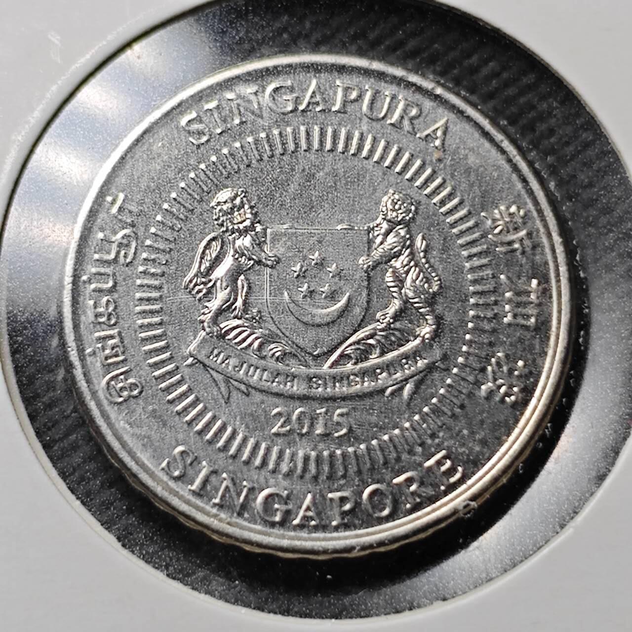 KK钱币收藏小铺  第360场  2月预留时间 周末发货 2015新加坡50分 