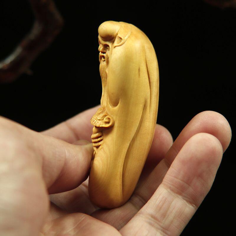 听雨轩 （十二）精品木雕 核雕 小叶黄杨木雕手把件如意寿星