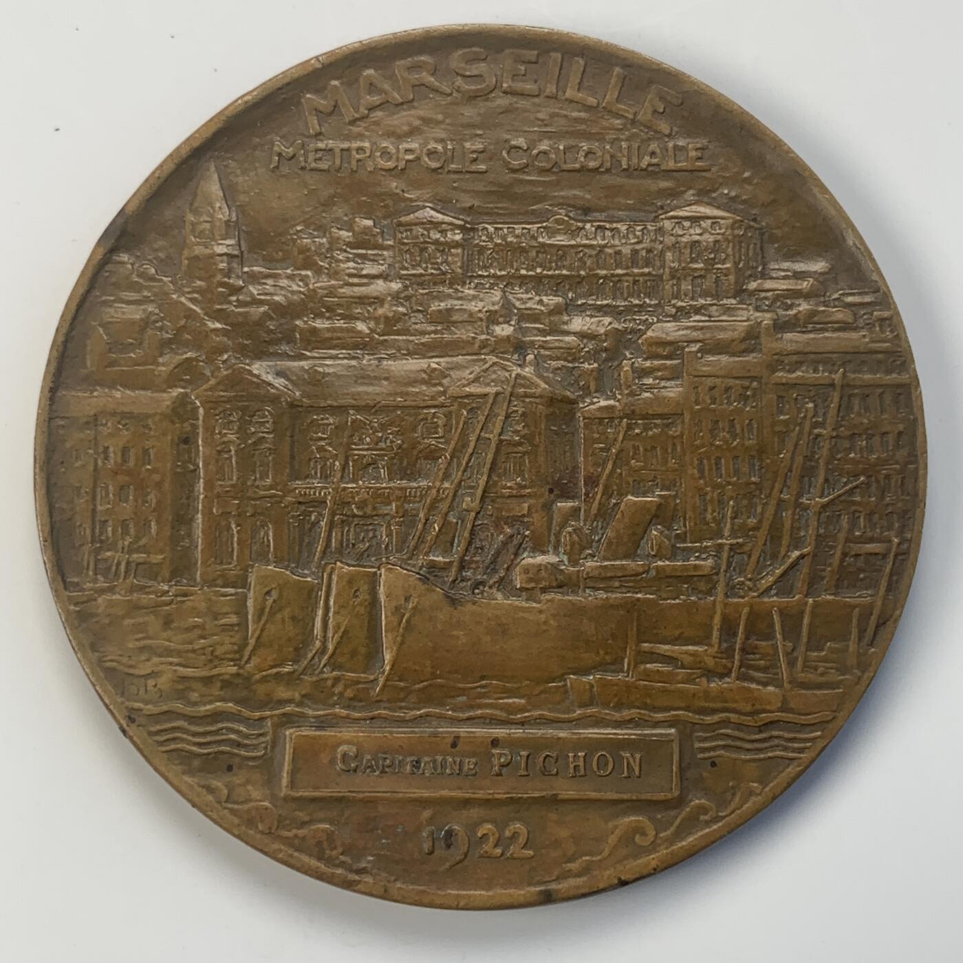 掌中浮雕-藏着的欧洲第039场 1922年法国马赛全球殖民大会实发奖章，67mm，原盒