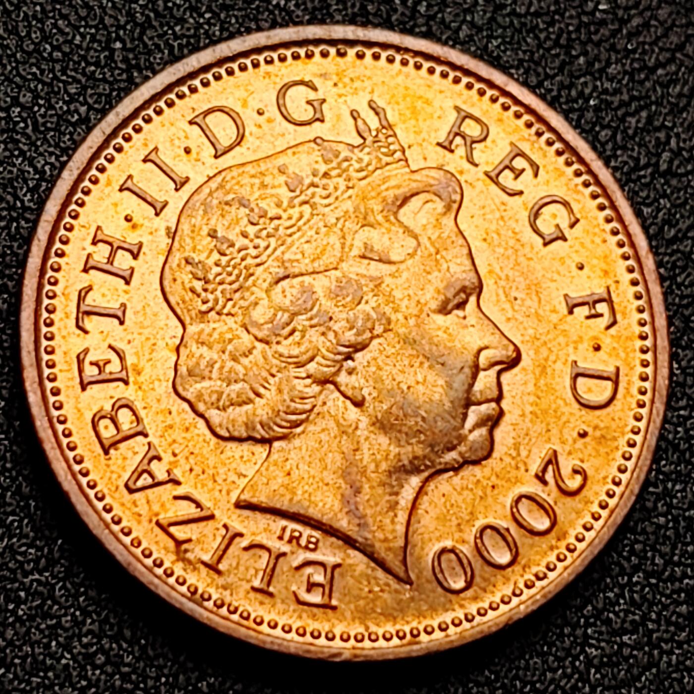 泉币菌-第119场-精品福利场 铜光美品 英国2便士 硬币 伊丽莎白女王 孔雀翎皇冠 外国钱 26mm