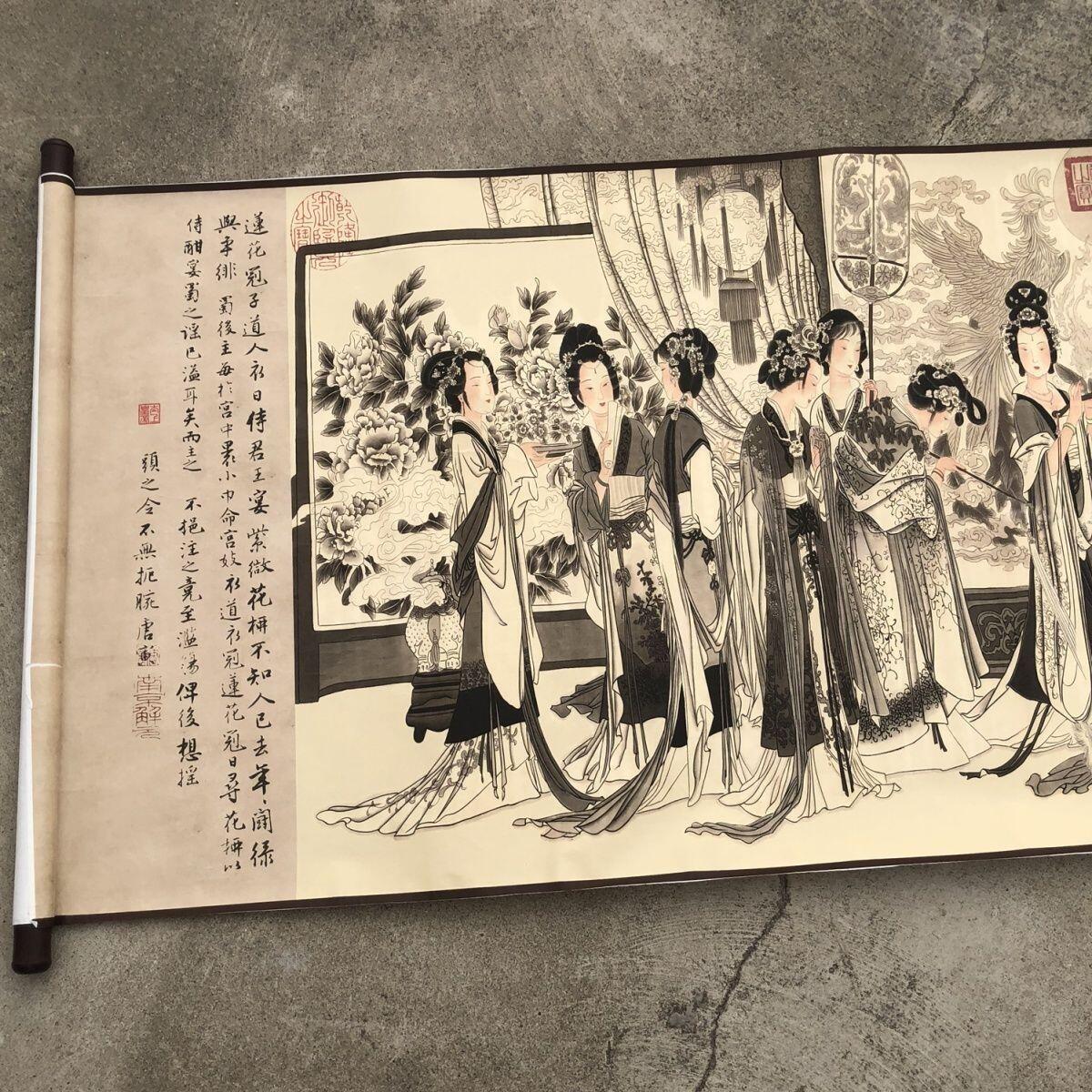 听雨轩（10） 名家名画中堂挂画（一） 唐寅 贵妃夜宴图 