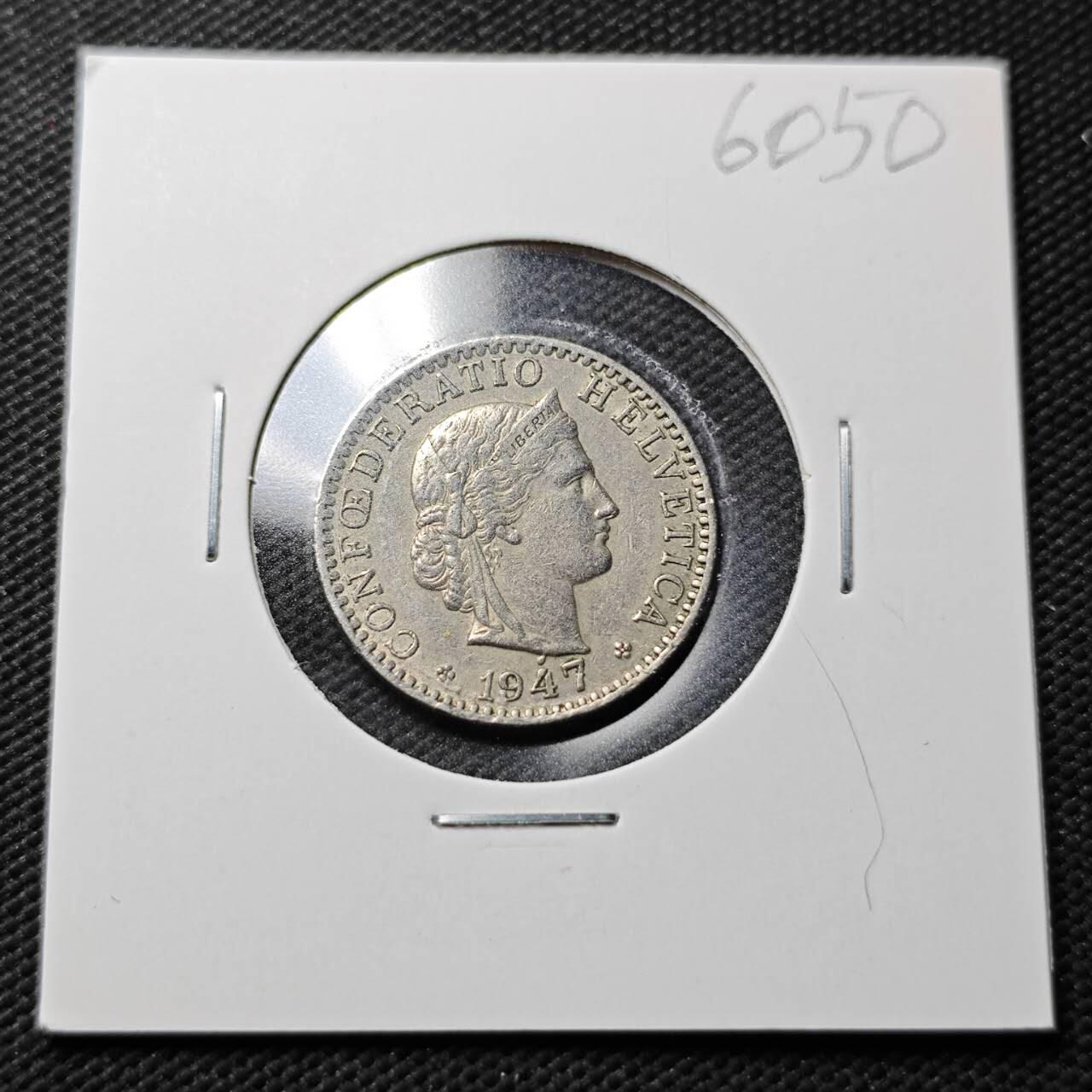 KK钱币收藏小铺  第360场  2月预留时间 周末发货 1947瑞士20分 