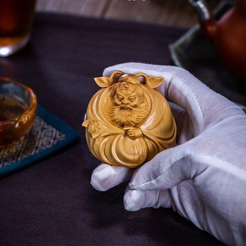 听雨轩 （十二）精品木雕 核雕 黄杨木雕 钟馗天师手把件