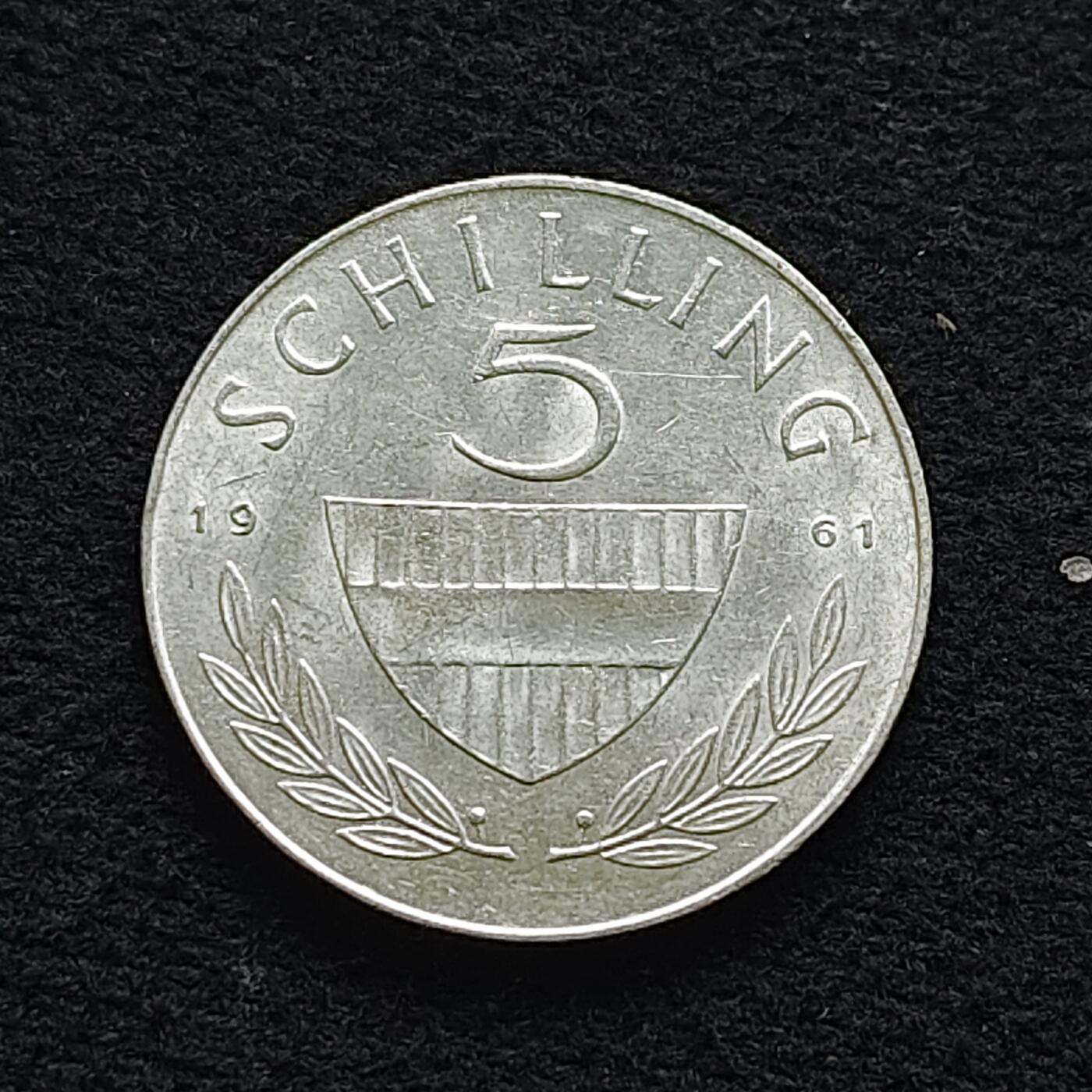 【全场包邮】纯粹捡漏拍472场（免费代拍第9场） 奥地利1961年5先令银币