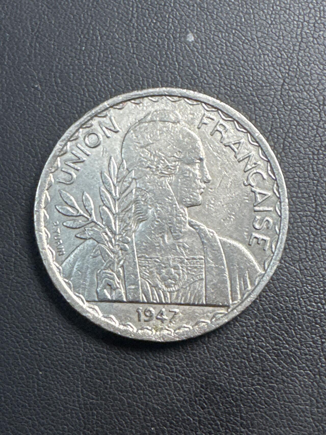 ❤️【币观天下】❤️ 第329期钱币拍卖- 2025.10.31周五晚上6点半场-长期征集拍品 法属印支1947年1P大镍币直齿