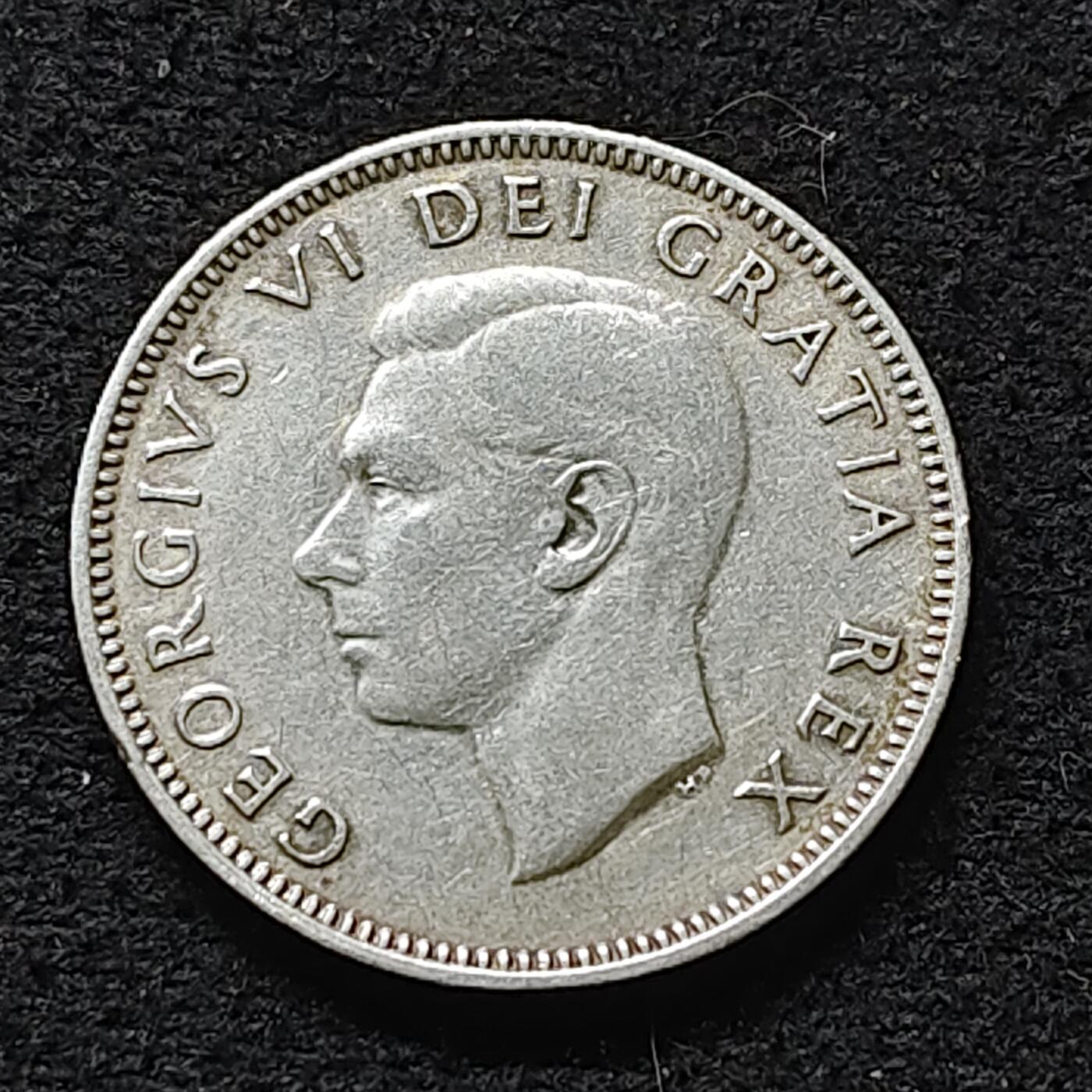 【全场包邮】纯粹捡漏拍472场（免费代拍第9场） 加拿大1951年乔治六世25分银币