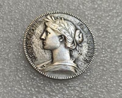 瓶子🏺第214期拍卖会 -  20世纪初期法国天文JETON铜质代币章  镀银版