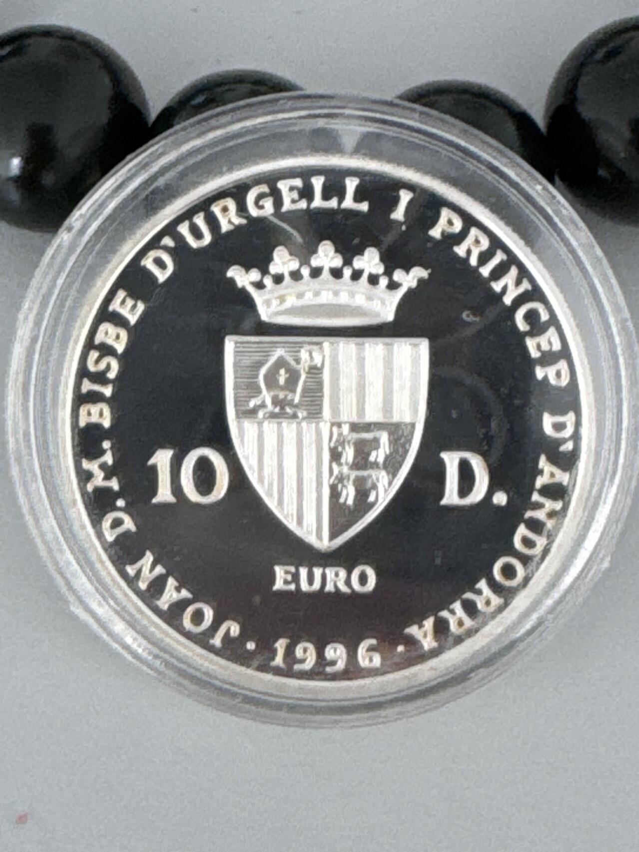 ❤️【币观天下】❤️ 第329期钱币拍卖- 2025.10.31周五晚上6点半场-长期征集拍品 1盎司安道尔1996年阿兰尼斯主教暨王子登基25年精制纪念银币925银31.47克直径38.61毫米