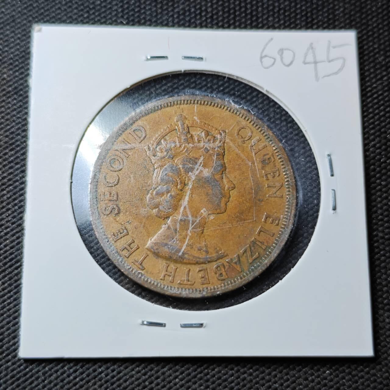 KK钱币收藏小铺  第360场  2月预留时间 周末发货   1964英属加勒比2分铜币