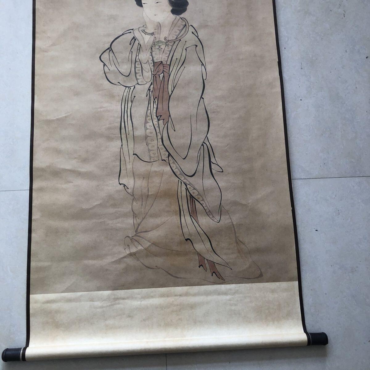 听雨轩（10） 名家名画中堂挂画（一） 唐伯虎人物画 美人春思图