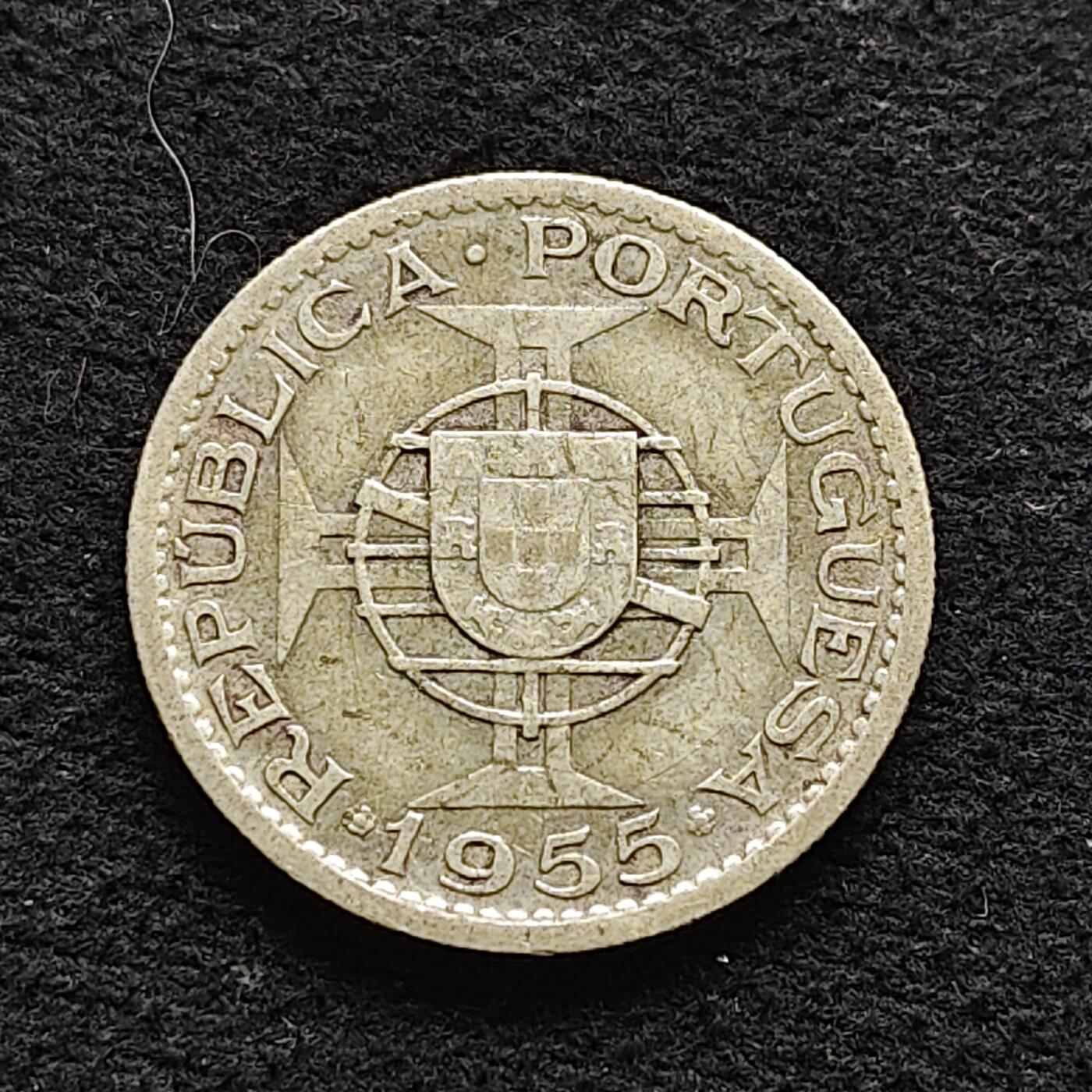 【全场包邮】纯粹捡漏拍472场（免费代拍第9场） 葡属安哥拉1955年10埃斯库多银币
