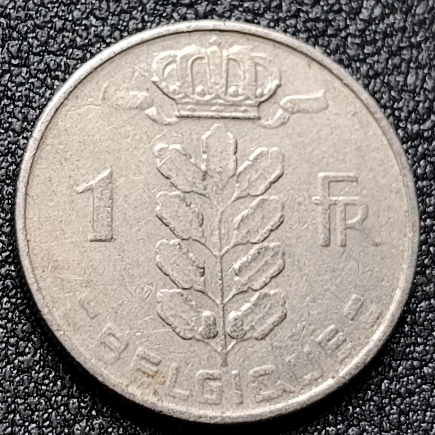 泉币菌-第119场-精品福利场 比利时1968年1法郎铜镍币（佛兰芒文版BELGIË），谷物女神