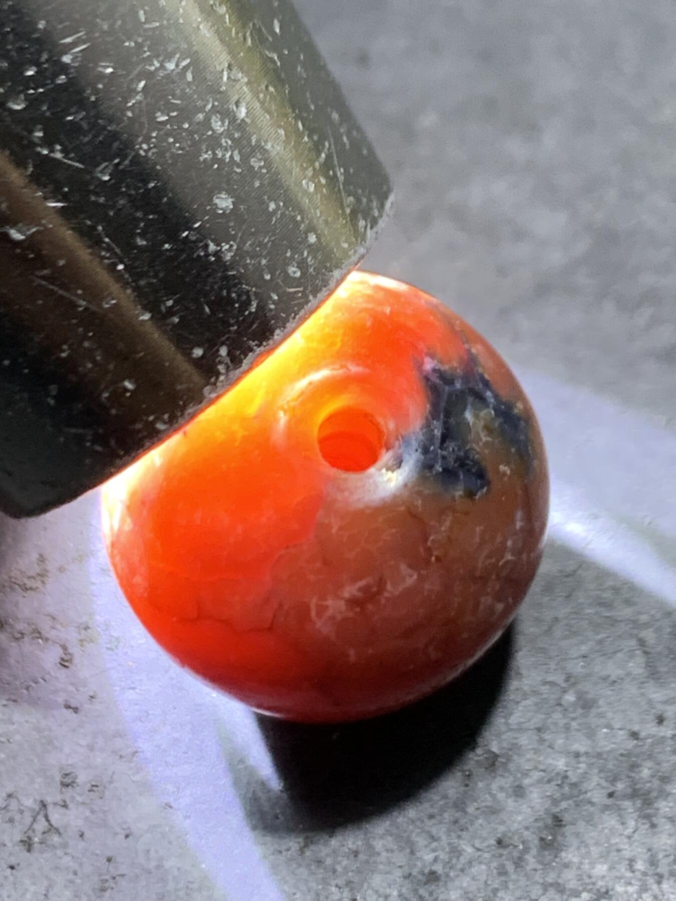 高玉化奶油皮风化纹玛瑙苹果珠一颗 随形老料玛瑙温润如脂孤